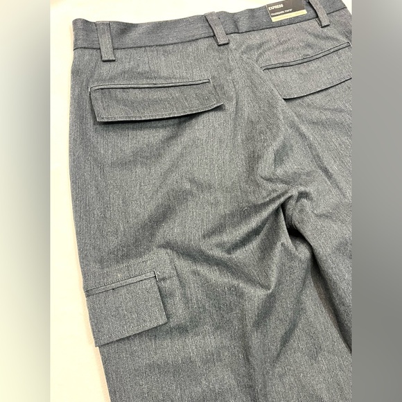 Express Charcoal Gray Trademark Relaxed Fit Wide Leg Dress Pants Men’s 34x32 - Picture 13 of 16